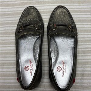 Marc Joseph Women's Silver Textured Loafers